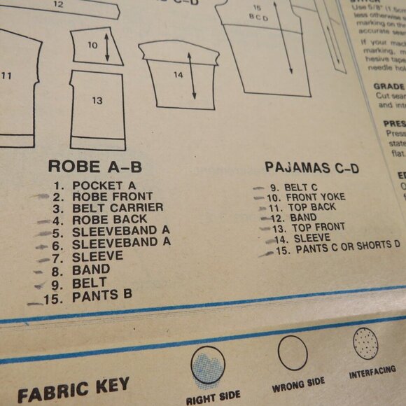 McCalls 3433 Clothing Pattern EASY kids Robe, Pants, Top; PJs, Marshal Arts - Picture 4 of 11